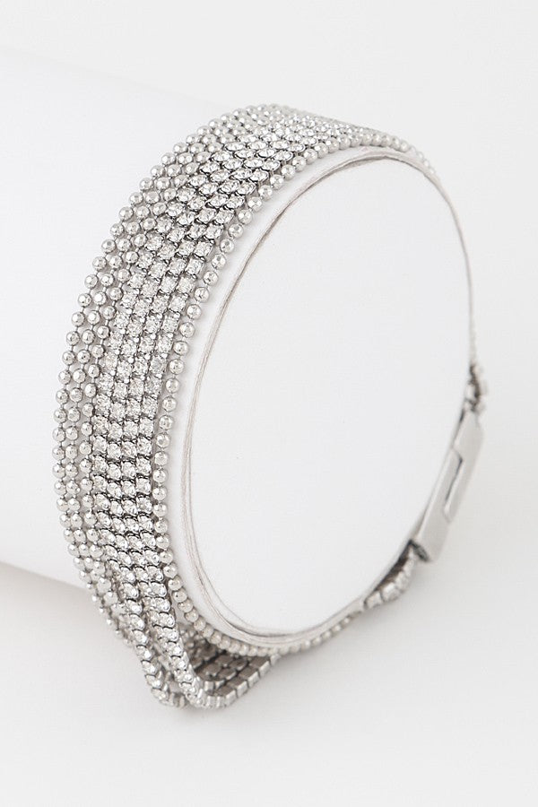 Metal Bead & Rhinestone Bracelet