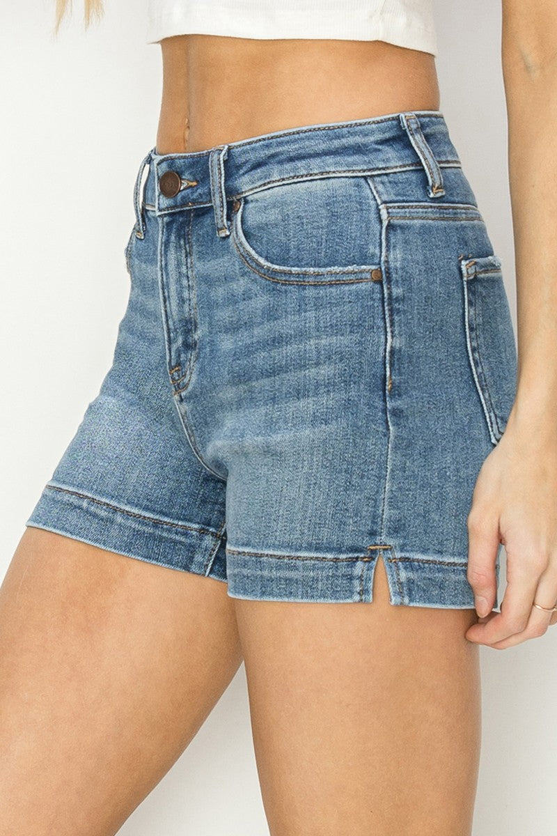 High Rise Side Slit Shorts