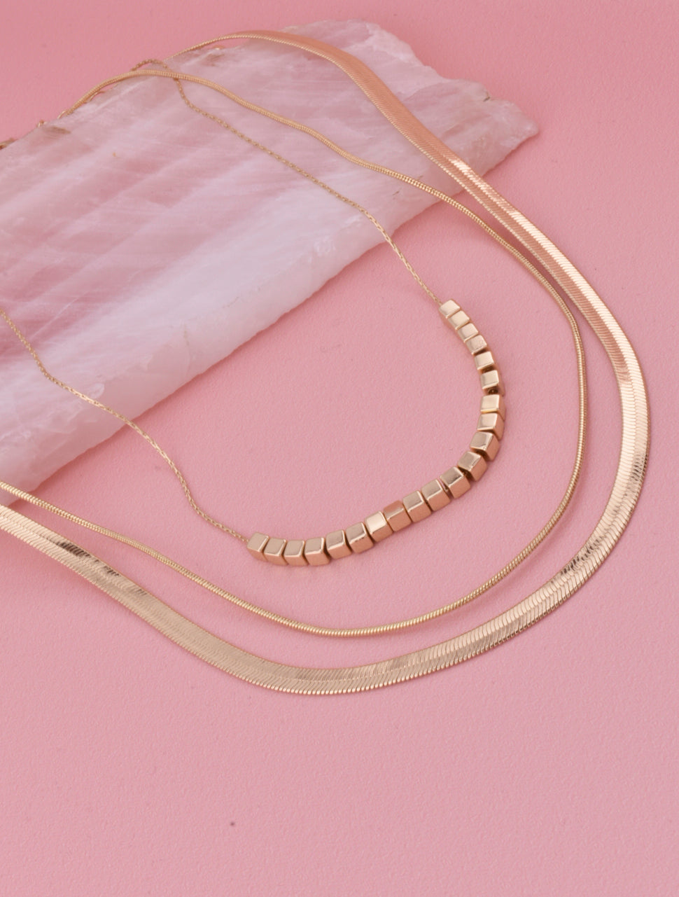 Amanda Herringbone Layered Necklace