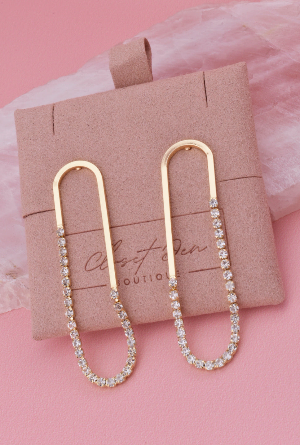 Kinsley Arch Rhinestone Drop Earrings