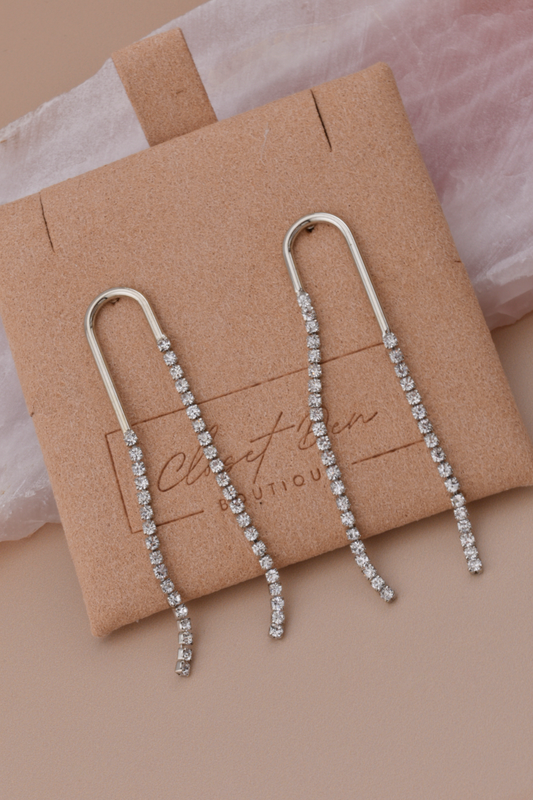Mariah Rhinestone Dropdown Earrings