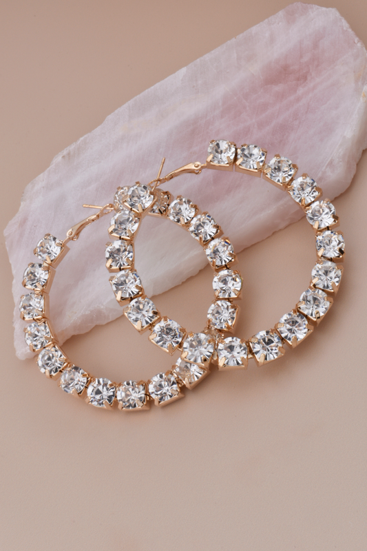 Scheana Gold Rhinestone Hoops