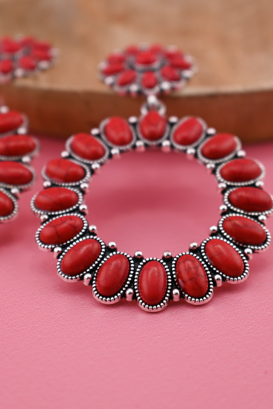 Lainey Red Stone Earrings