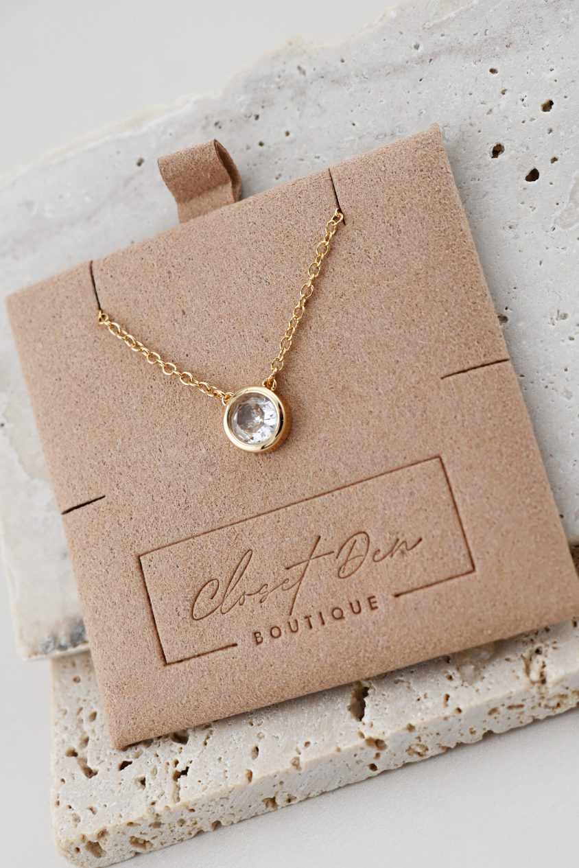 Gold Dainty Round Necklace