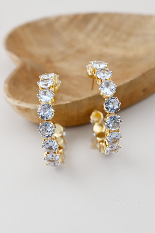 Bold Rhinestone Hoop Earrings