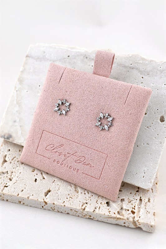 Modern Pavé Sunshine Stud Earrings