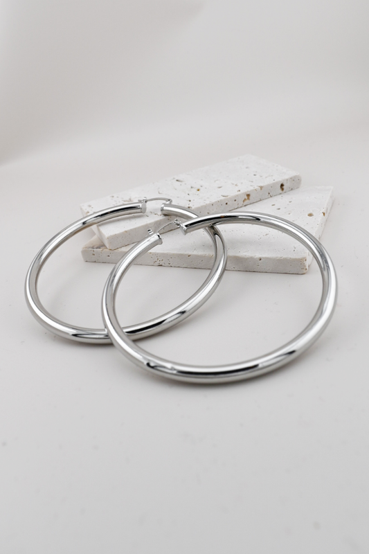 Statement Silver Hoops