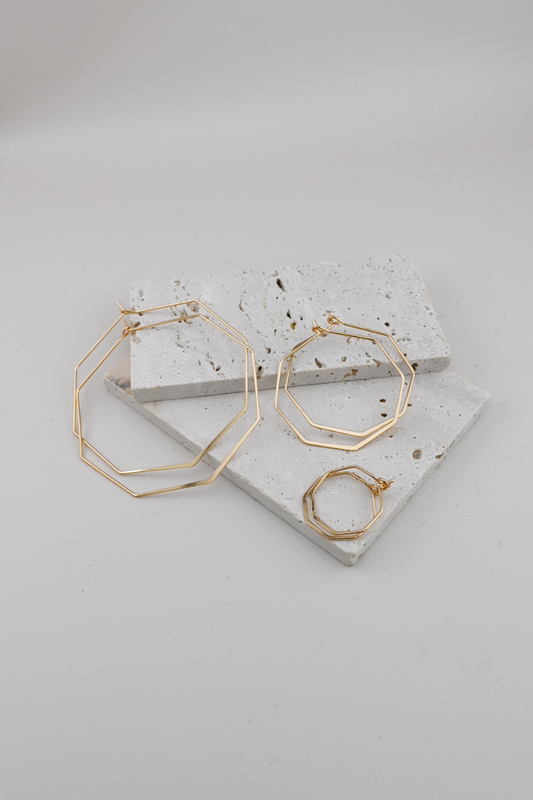 Octagon Trio Hoop Earring Set