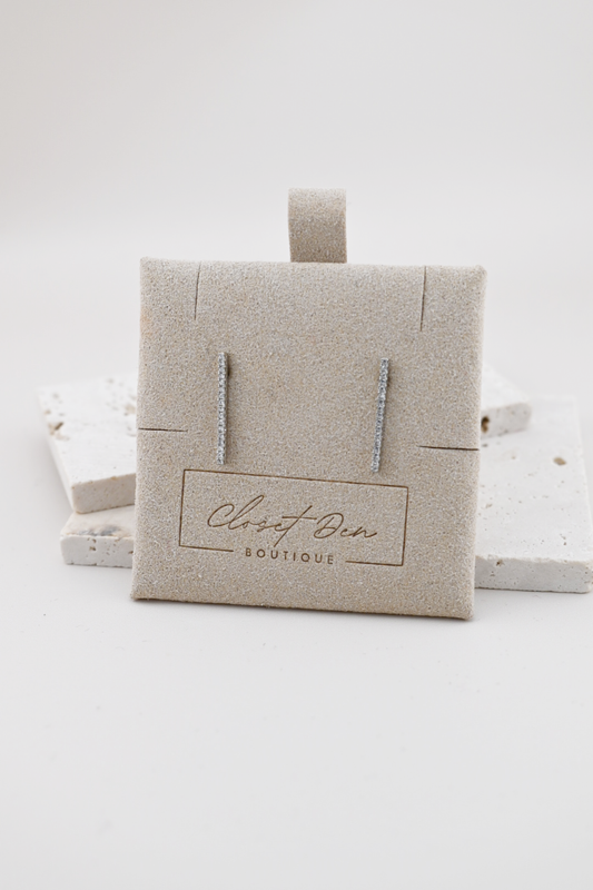 Madison Dainty Rhinestone Bar Earrings