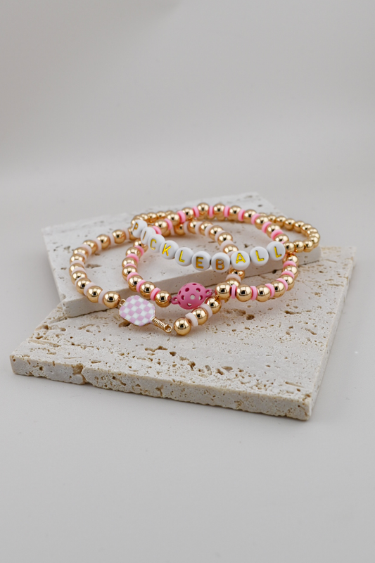 Pickle Ball Stacked Bracelets
