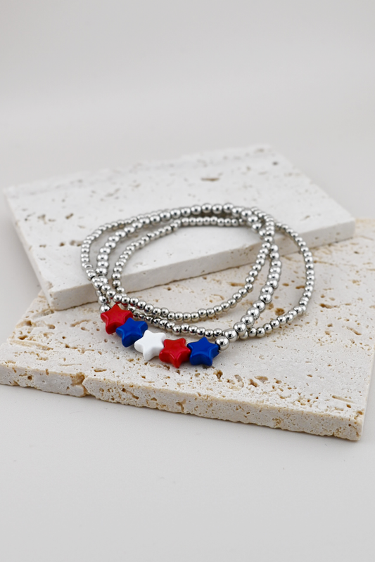 Silver Star Stretch Bracelets