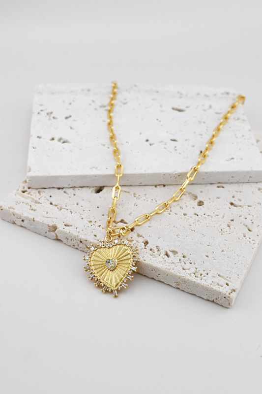 Gold Heart Chain Necklace