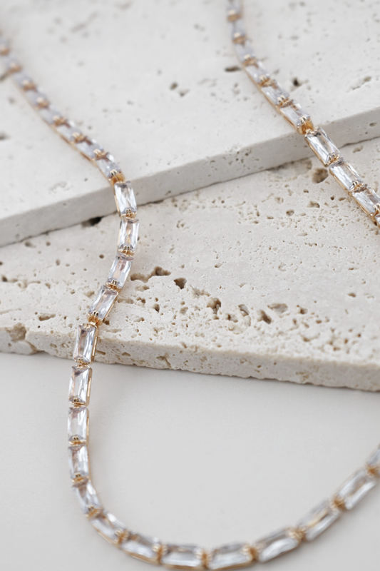 Dainty Baguette Stone Necklace