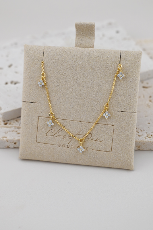 Gold Clover Charm Necklace