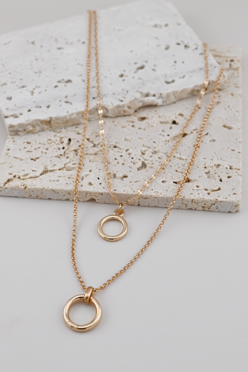 Mixed Chain & Circle Necklace
