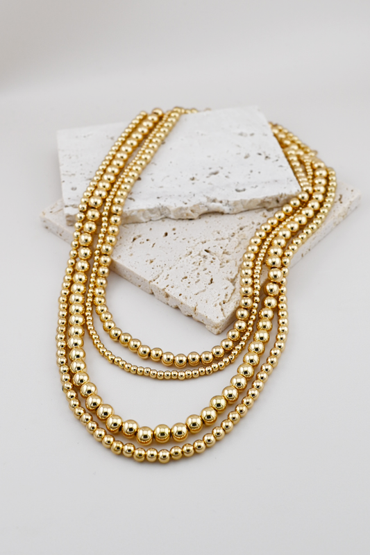 Gold Layered Ball Bead Necklace