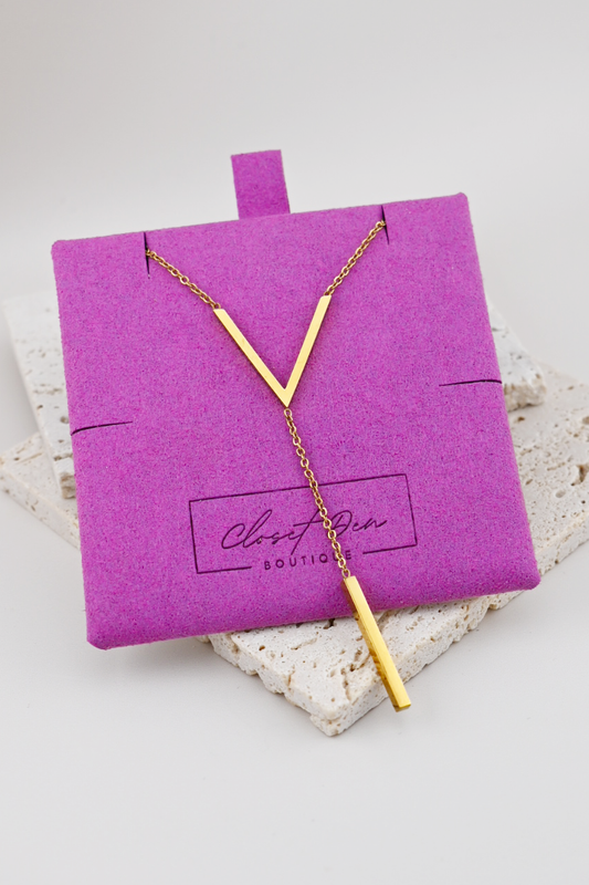 Modern V Drop Necklace
