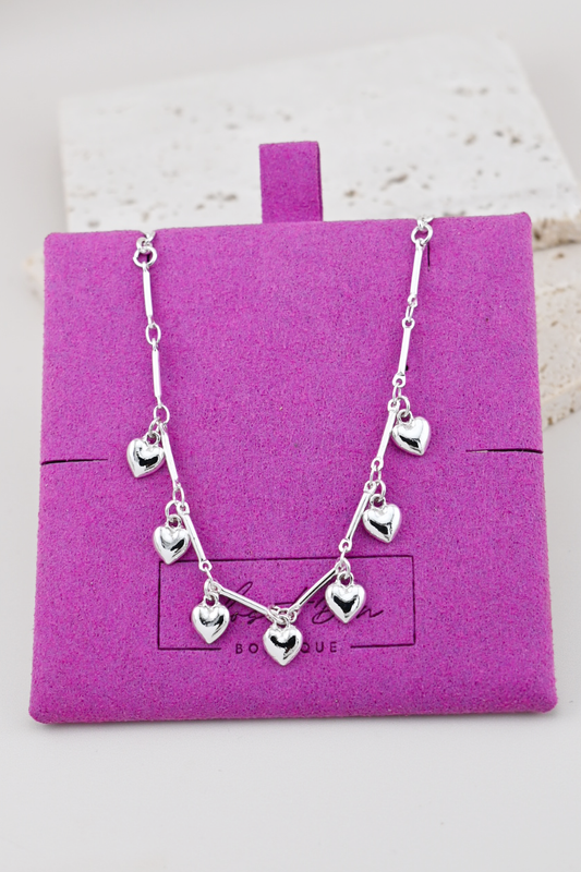 Silver Heart Charm Necklace