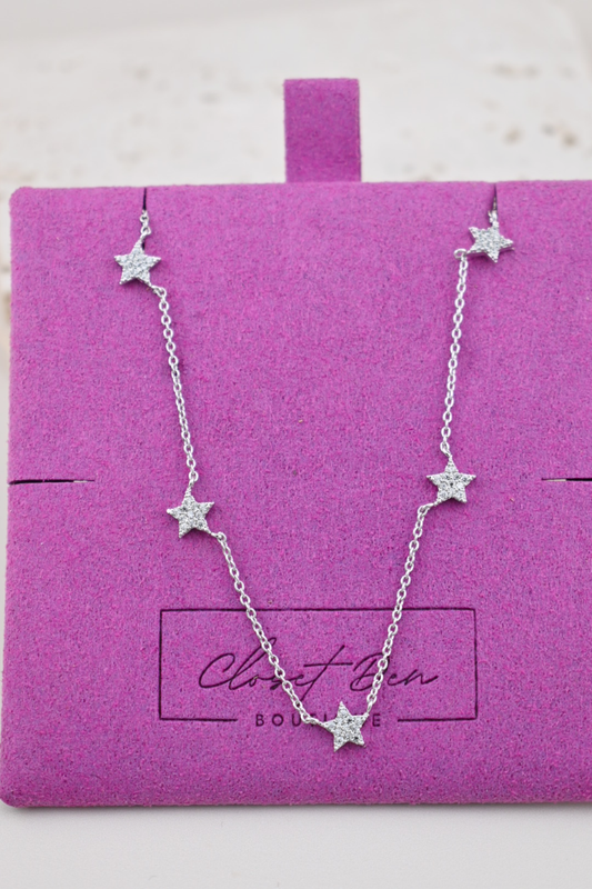 Dainty Rhinestone Star Necklace
