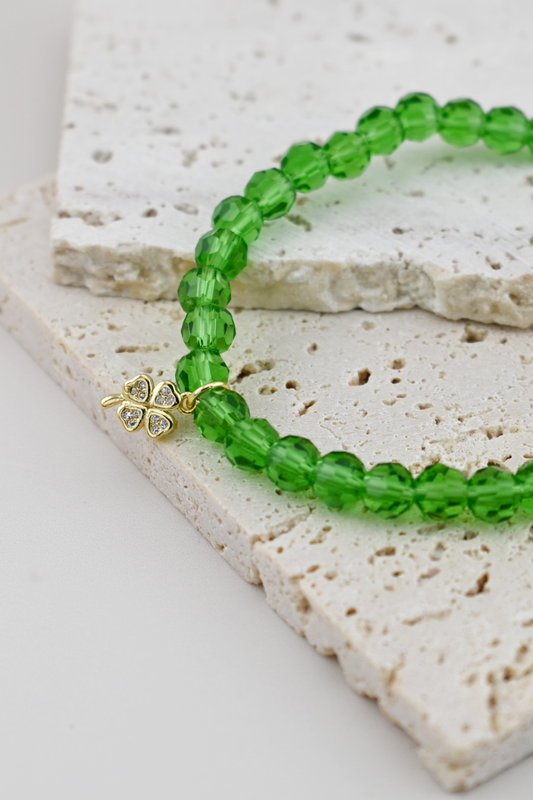 Bright Green & 18K Gold Plated Lucky Bracelet Set – St. Patty’s Edition