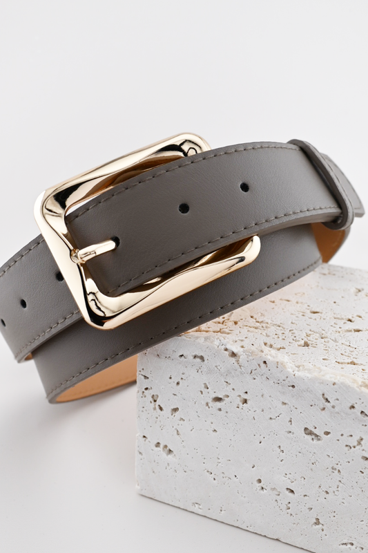 Taupe Bar Rectangle Belt
