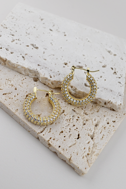 Luminous Pave Hoops (Gold)