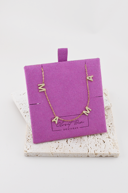 Sparkling Mama Letter Necklace