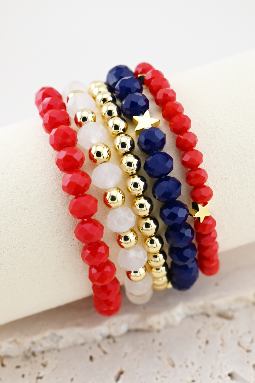 Patriotic Spark Bracelet Set (18K Gold Plated)