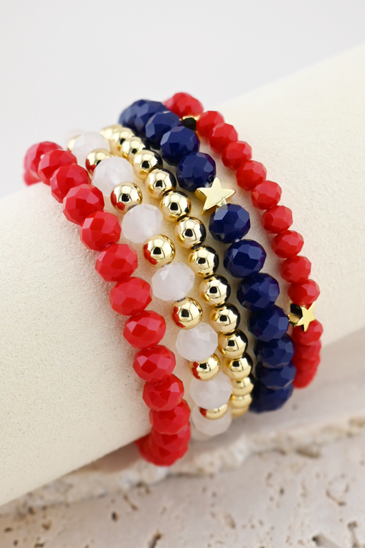 Patriotic Spark Bracelet Set (18K Gold Plated)