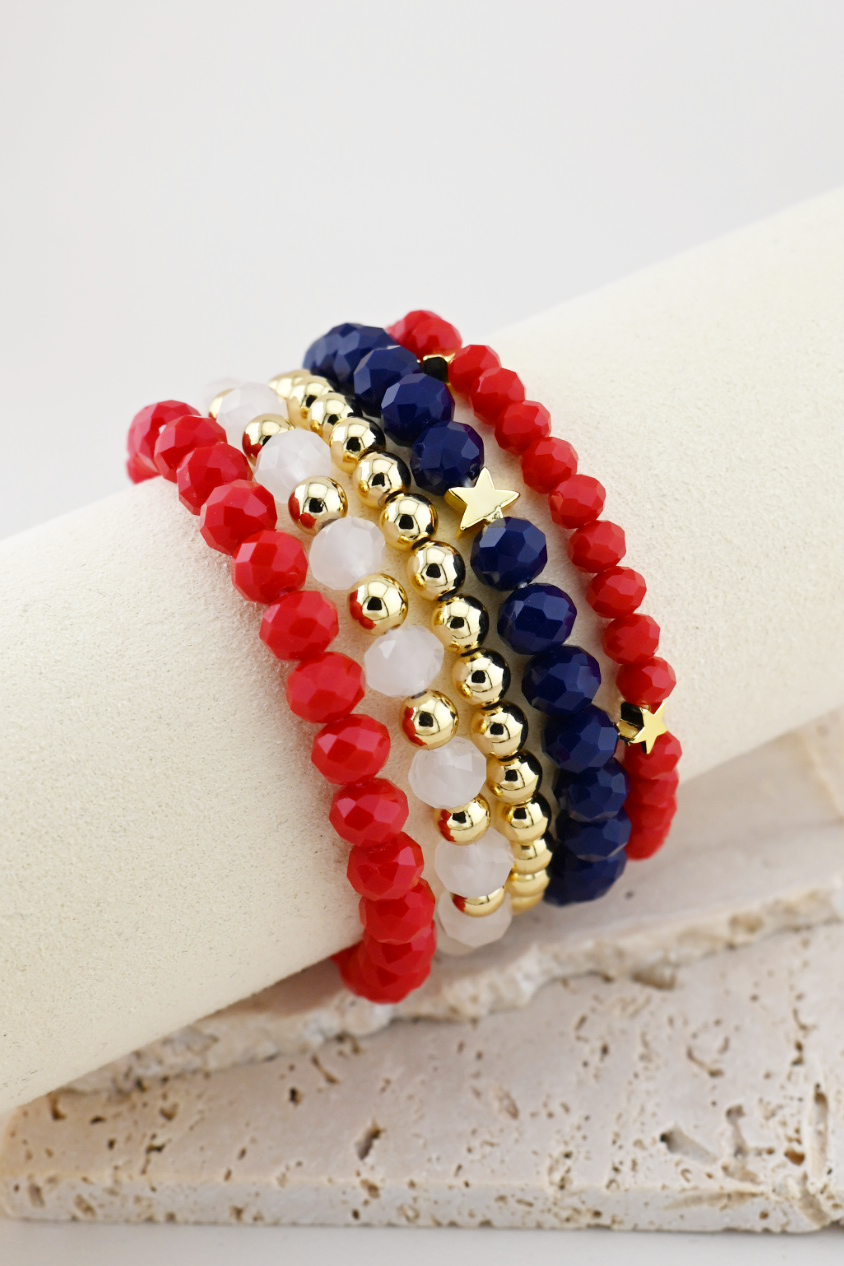 Patriotic Spark Bracelet Set (18K Gold Plated)