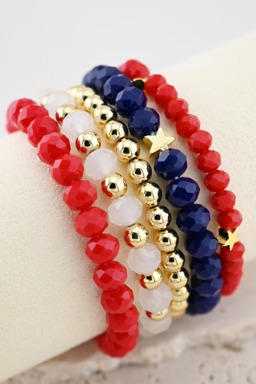 Patriotic Spark Bracelet Set (18K Gold Plated)