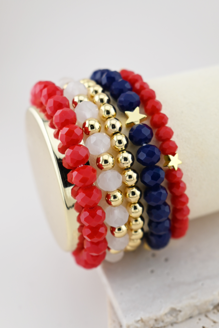 Patriotic Spark Bracelet Set (18K Gold Plated)
