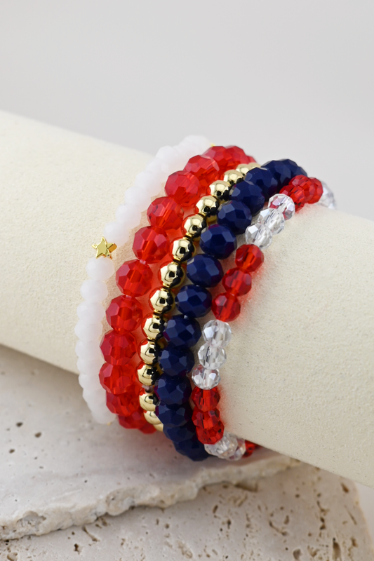 Patriotic Sizzle Bracelet Set (18K Gold Plated)