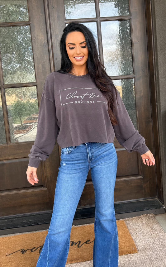Closet Den Sweatshirt (Dark Brown)