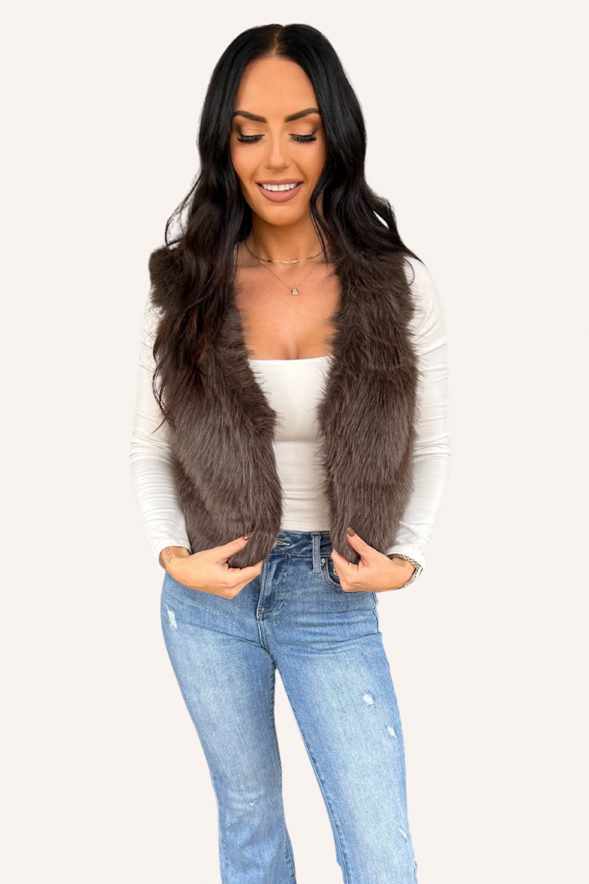 Espresso Faux Fur Vest