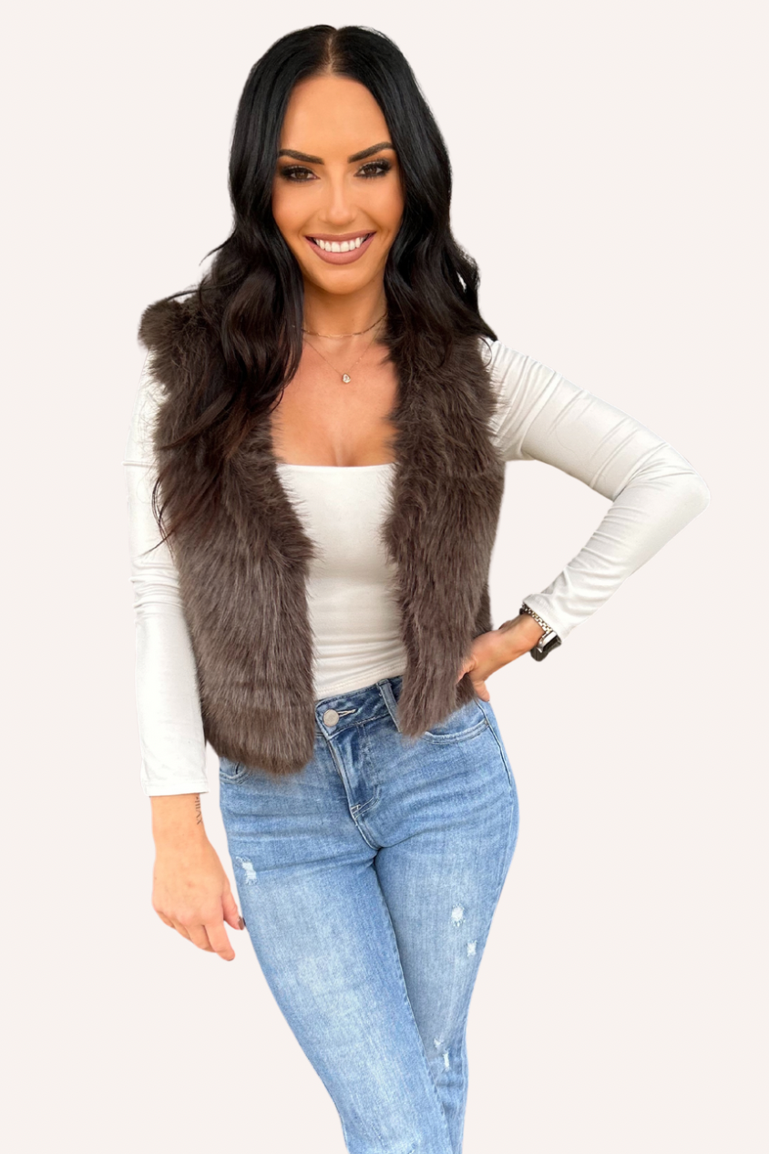 Espresso Faux Fur Vest