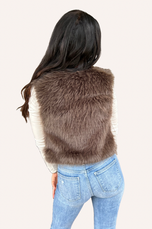 Espresso Faux Fur Vest