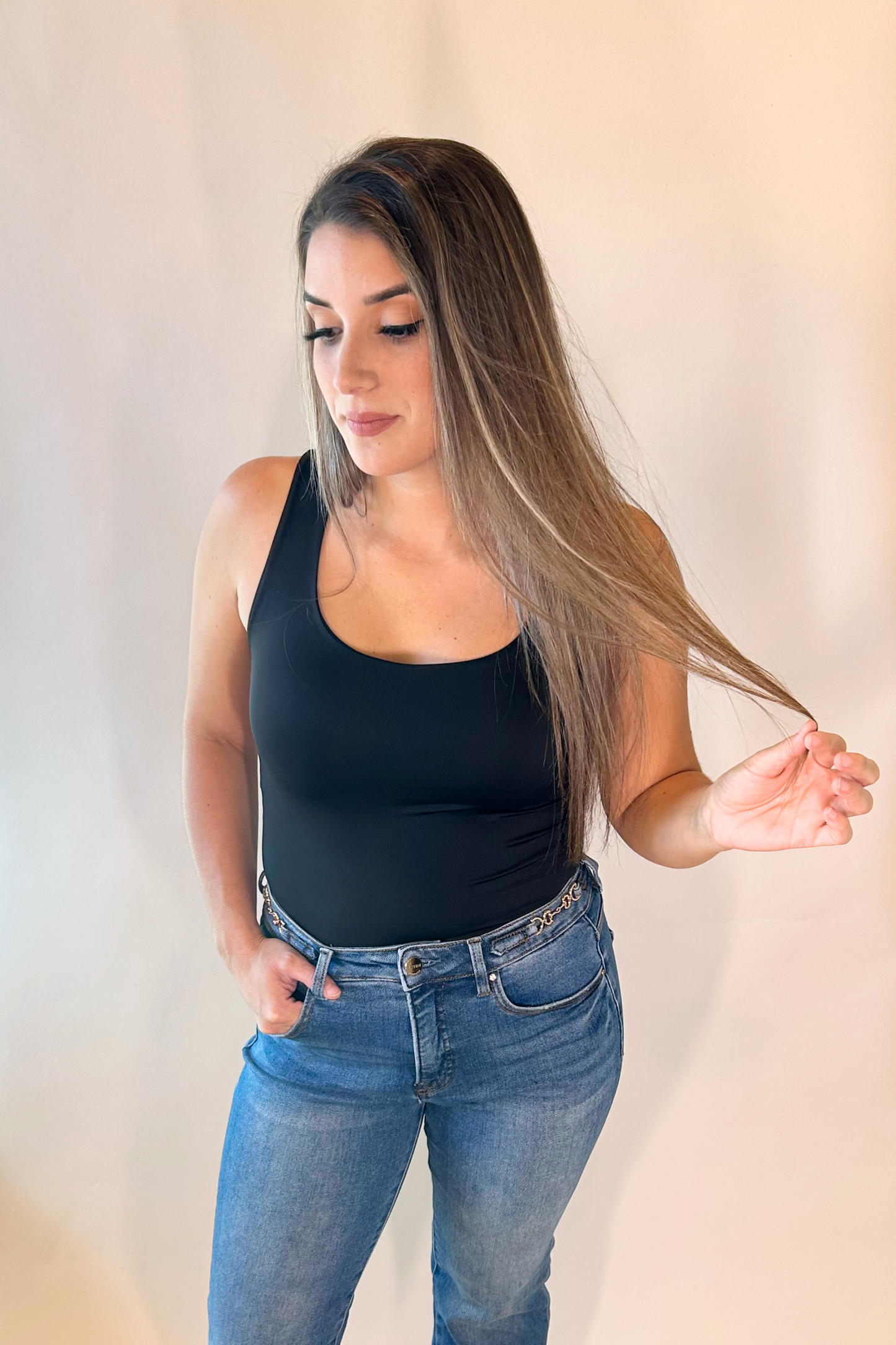 Black Scoop Neck Cami