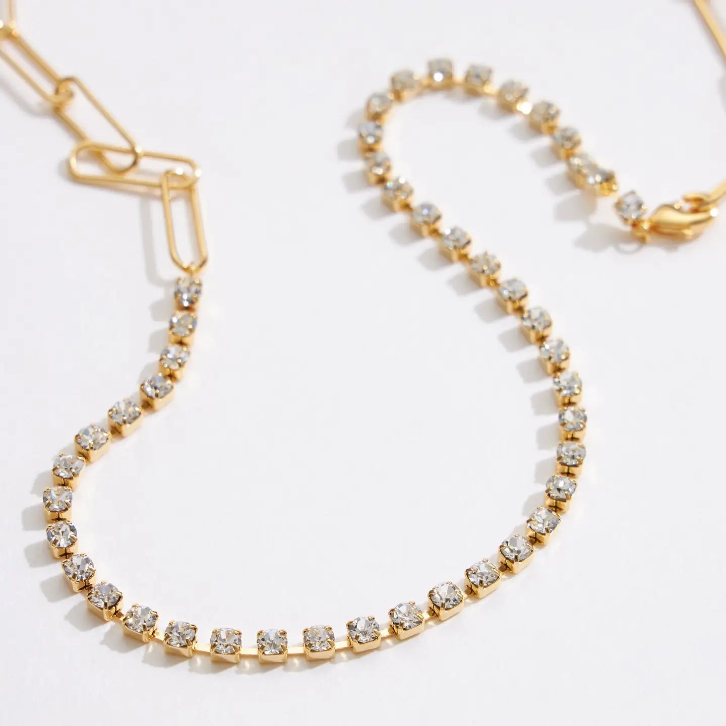 Lumi Luxe Asymmetrical Crystal Link Necklace