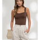 Brown Square Neck Cami