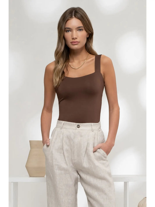 Brown Square Neck Cami