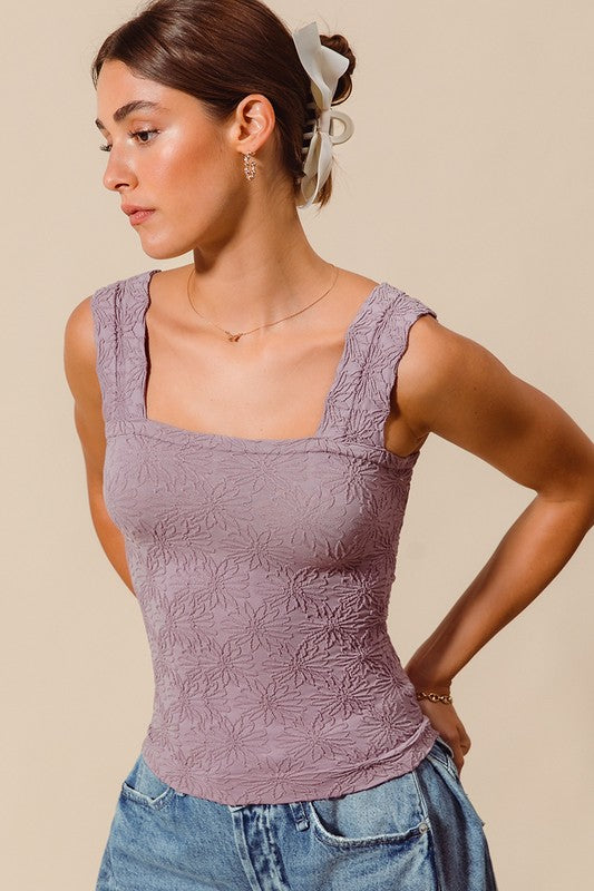 Dusty Lavender Floral Seamless Tank