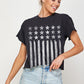 Black Stars & Stripes Long Crop