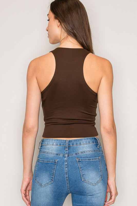 Dark Brown Soft Double Layer Tank