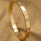 Gold Round Rhinestone Bangle