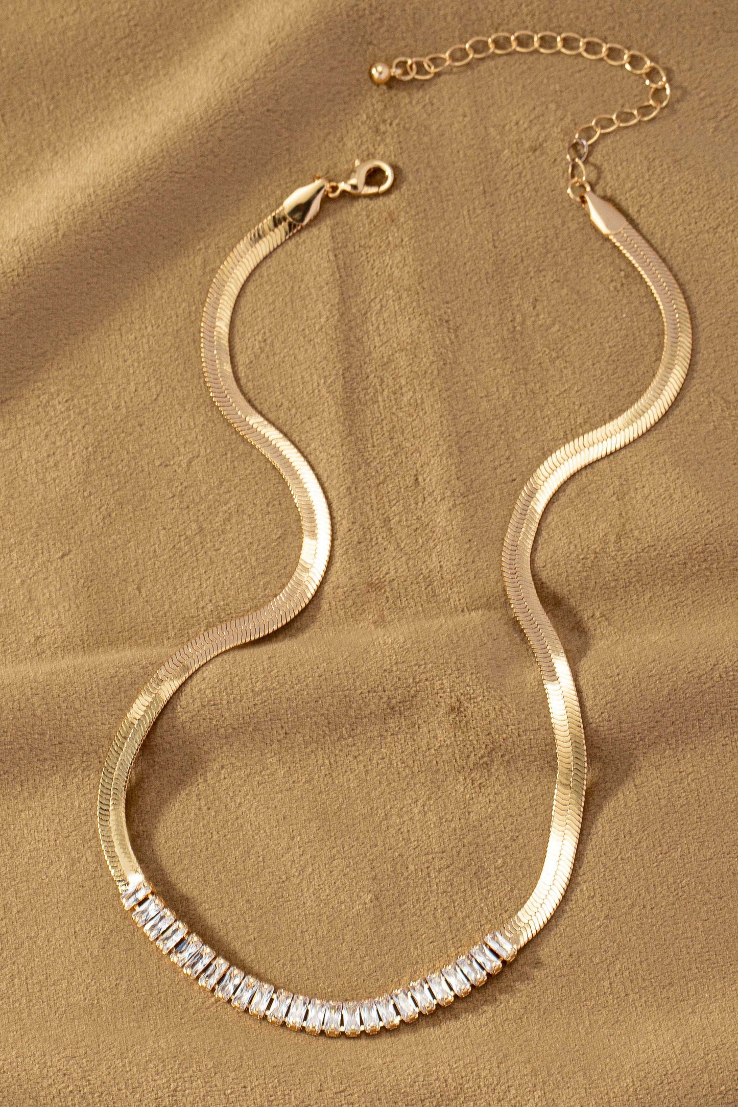 Rhinestone Herringbone Necklace