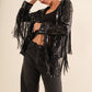 Bianca Black Sequin Fringe Jacket