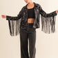 Bianca Black Sequin Fringe Jacket