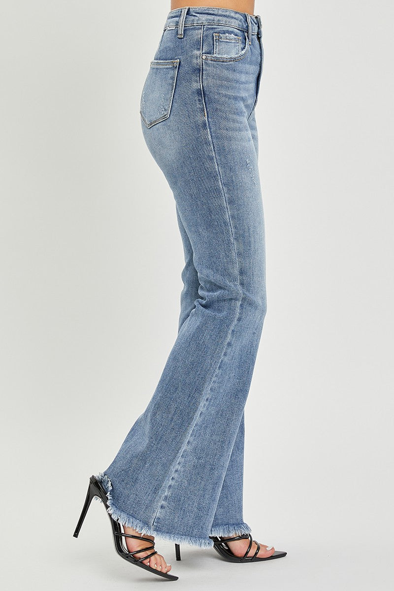 Micah Vintage Frayed Hem Flare Jeans