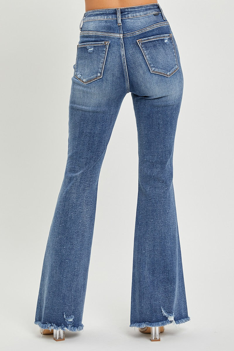 Kourtney Distressed Knee Flare Jeans